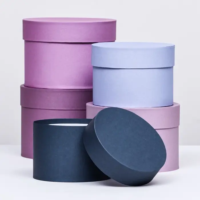 Набор круглых подарочных коробок 5 в 1 &laquo;Нежный&raquo; 20&times;14 - 15&times;10 см