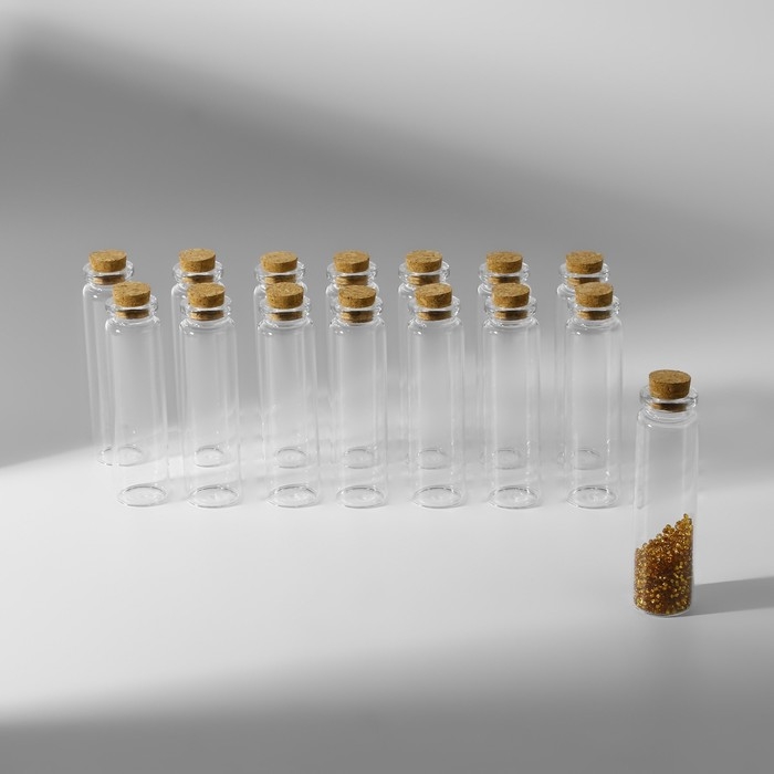 Набор баночек для хранения бисера, d=2.2 × 8 см, 15 шт., в контейнере, 11.8×7.8×8.6 см Набор баночек для хранения бисера, d=2.2 × 8 см, 15 шт., в контейнере, 11.8×7.8×8.6 см