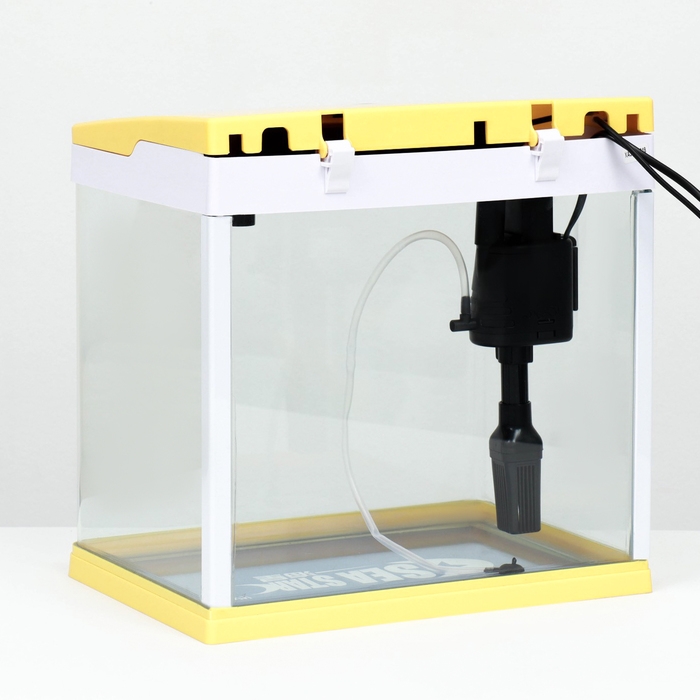 Аквариум SeaStar HX-318F в комплекте: LED-лампа 7 режимов, фильтр, 18 л, желтый Аквариум SeaStar HX-318F в комплекте: LED-лампа 7 режимов, фильтр, 18 л, желтый