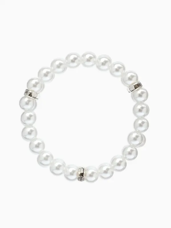 Браслет из бусин &laquo;Жемчуг. Невеста&raquo;, d=5.5 см, стразы, шар №8, белый