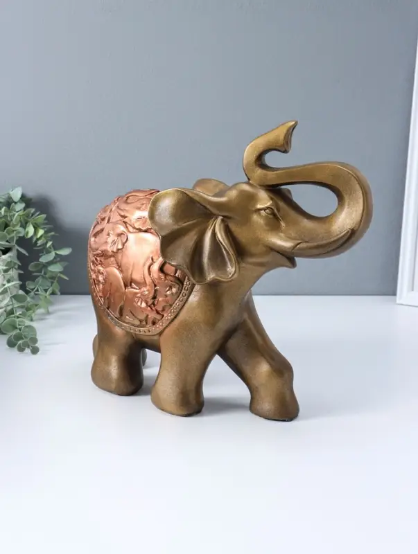 Копилка для денег &laquo;Слон сафари&raquo;, бронза с золотом, 30&times;35&times;17 см