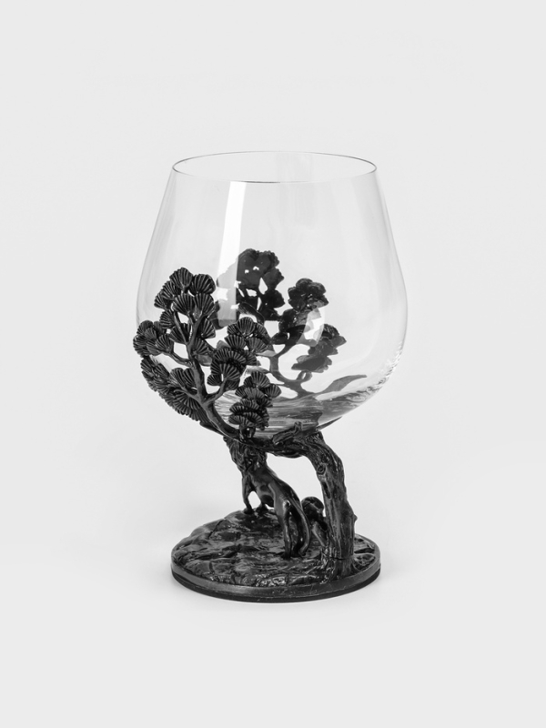 Бокал для коньяка  Бокал для коньяка "Лев",  8.3 х 12.3, серебро