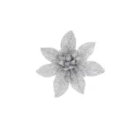 Ёлочные игрушки 6 шт. &laquo;Зимнее волшебство. Цветы пышные - блеск&raquo; пластик, 5&times;5 см, МИКС