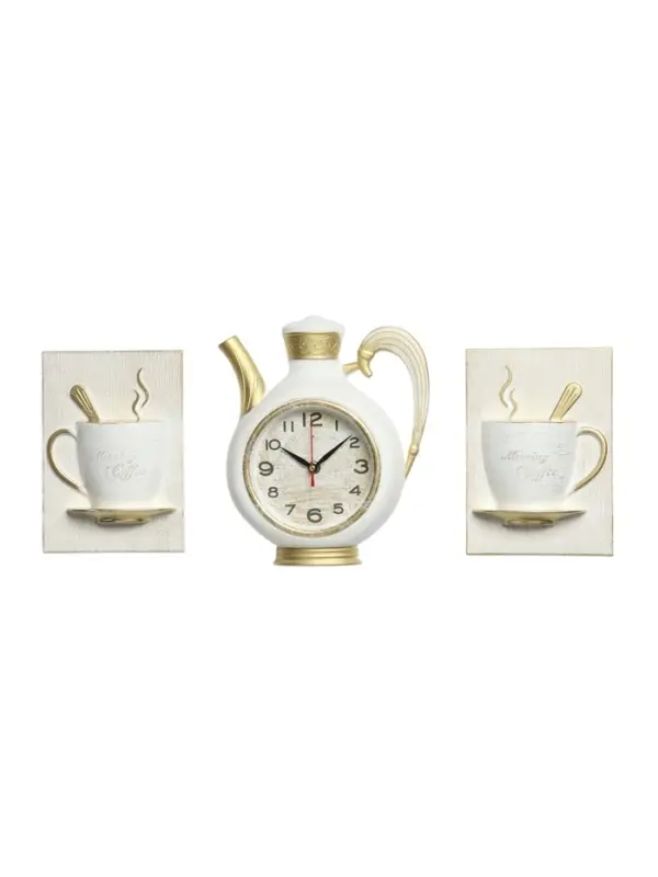 Часы настенные интерьерные &laquo;Сангино&raquo;, для кухни, бесшумные, 26.5&times;24 см, d=13 см, белые, от батарейки 1&times;АА