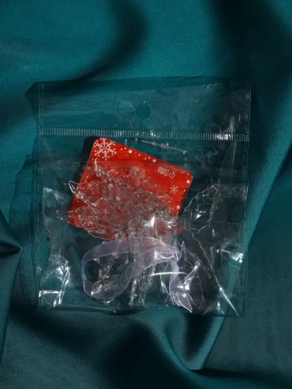 Украшение ёлочное "Льдинка" листики, 12х4,5 см, прозрачный