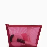 Косметичка дор Сетка 17*6,5*13,5, отд на молнии, бордовый Косметичка дор Сетка 17*6,5*13,5, отд на молнии, бордовый