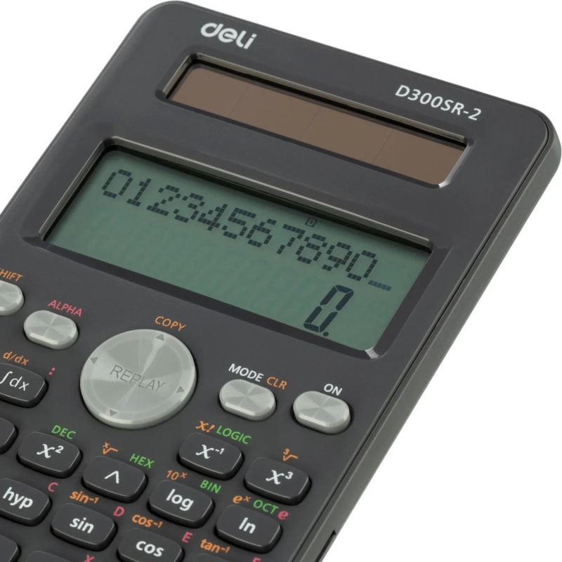 Калькулятор научный Deli ED300SR-2,10+2р,300ф,2ст,172,6х82,7,дв пит,т.сер