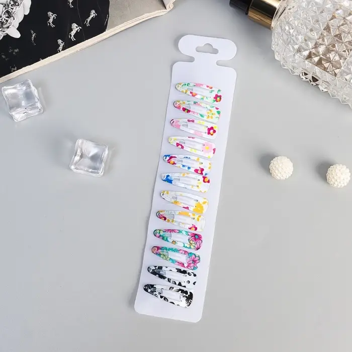 Невидимка для волос «Камилла», набор 12 шт., цветы, 3 см, МИКС