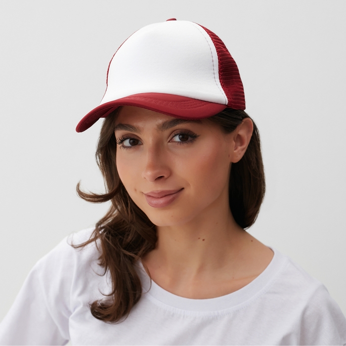 Бейсболка с сеткой MINAKU, бордовая, размер 56-58