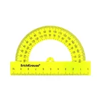Транспортир 10см 180°, ErichKrause "Neon Solid", пластик, непрозрачный, коробка-дисплей, МИКС