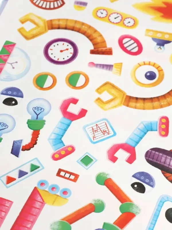 Книжка с наклейками "Роботы"