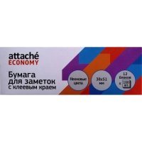 Стикеры  с клеев.краем 38x51 мм, 100л в блоке, неон 12 бл