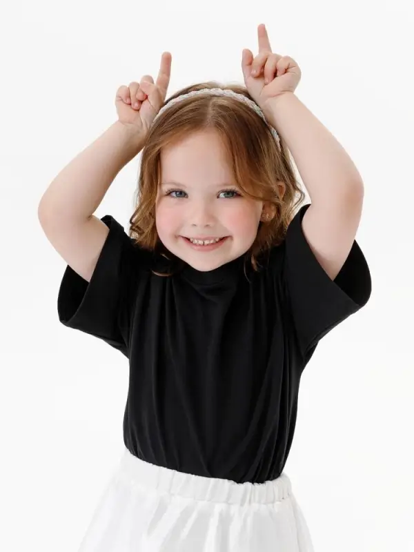 Футболка детская оверсайз Teezer, черная, 6 лет