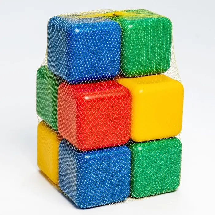 Кубики детские, пластиковые, цветные, 10 штук, 12&times;12 см