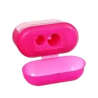 Точилка ErichKrause Case Duo Neon, 2 отверстия, с контейнером, МИКС