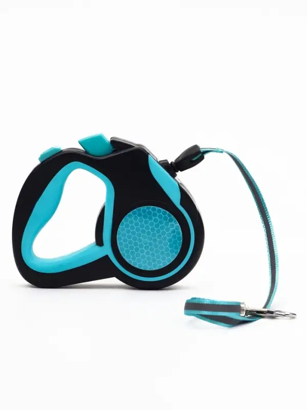 Рулетка &laquo;Пижон&raquo;, 4 м, до 15 кг, трос, светоотражающая, прорезиненная ручка, голубая