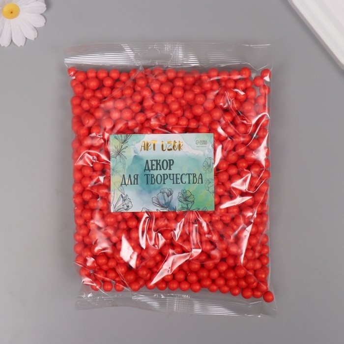Декор для творчества пенопласт Декор для творчества пенопласт "Ассорти шариков" красный набор 10 гр