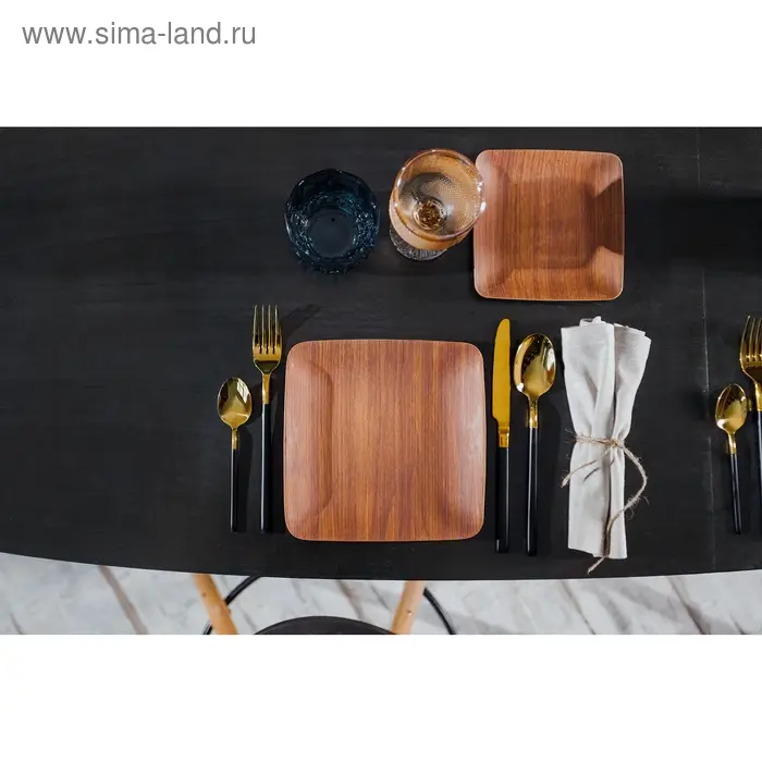 Столовые приборы Magistro &laquo;Версаль&raquo;, 4 предмета, нержавеющая сталь, золотистые, чёрные