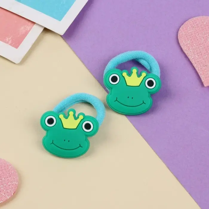 Резинка для волос  Резинка для волос "Крошка" (набор 2 шт) королева лягушка,3 см,зеленый