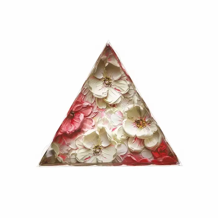 Коробка для кондитерских изделий с пластиковой крышкой «Розовые цветы», 18 х 3 см