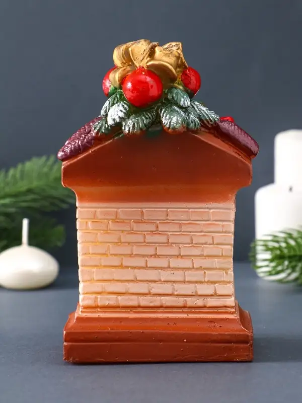 Свеча фигурная "Новогодний камин" 5,5х9х15 см