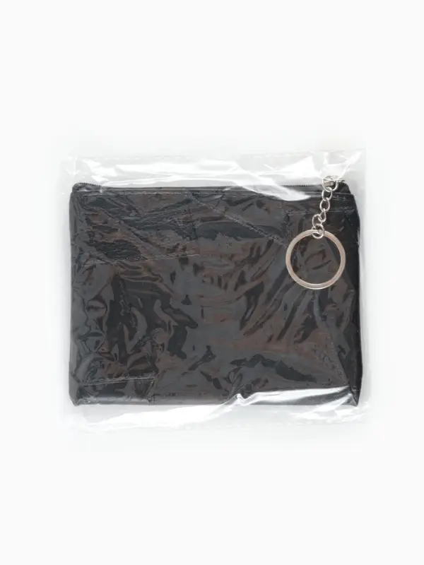 Кошелёк-монетница на молнии, однотонный, 15&times;0.5&times;11 см, чёрный