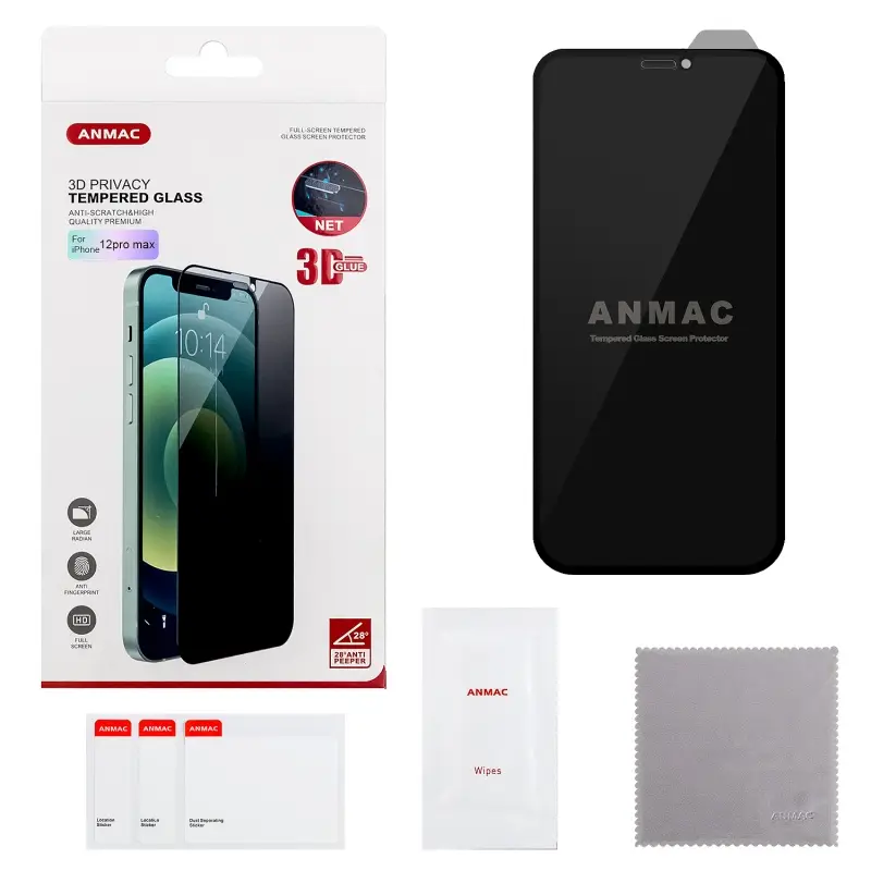Защитное стекло для iPhone 12 Pro Max ANMAC 3D Privacy с сеточкой Арт. 1137258