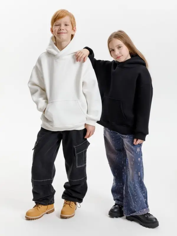 Худи детское оверсайз Junipero, молочное, 6 лет Худи детское оверсайз Junipero, молочное, 6 лет