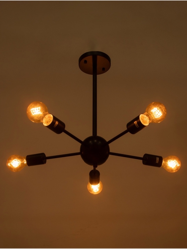 Люстра Люстра "Кон" 5х40Вт Е27 черный 50х50х43см