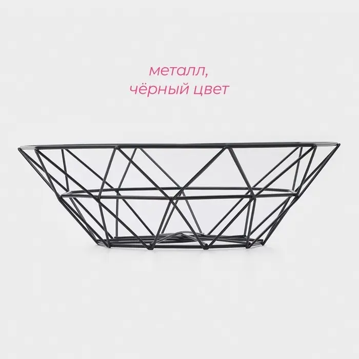 Фруктовница Доляна &laquo;Геометрия&raquo;, чёрная