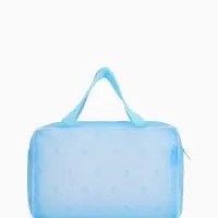 Косметичка-сумка на молнии для бассейна, с ручками, средний размер, голубая