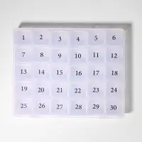 Таблетница - органайзер на месяц, 21.3&times;17.5&times;2.7 см, 30 секций, цвет прозрачный