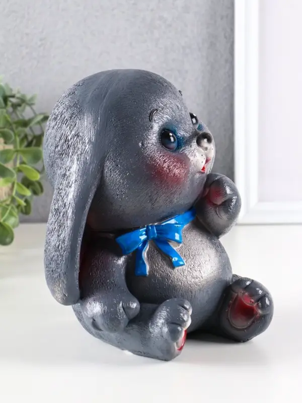 Копилка "Зайка" 18х16,5х14,5 см, серый