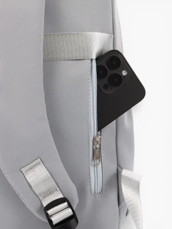 Рюкзак школьный, &laquo;Уставший кот&raquo;, 5 карманов, 2 отделения, 31&times;13.5&times;45 см, серый