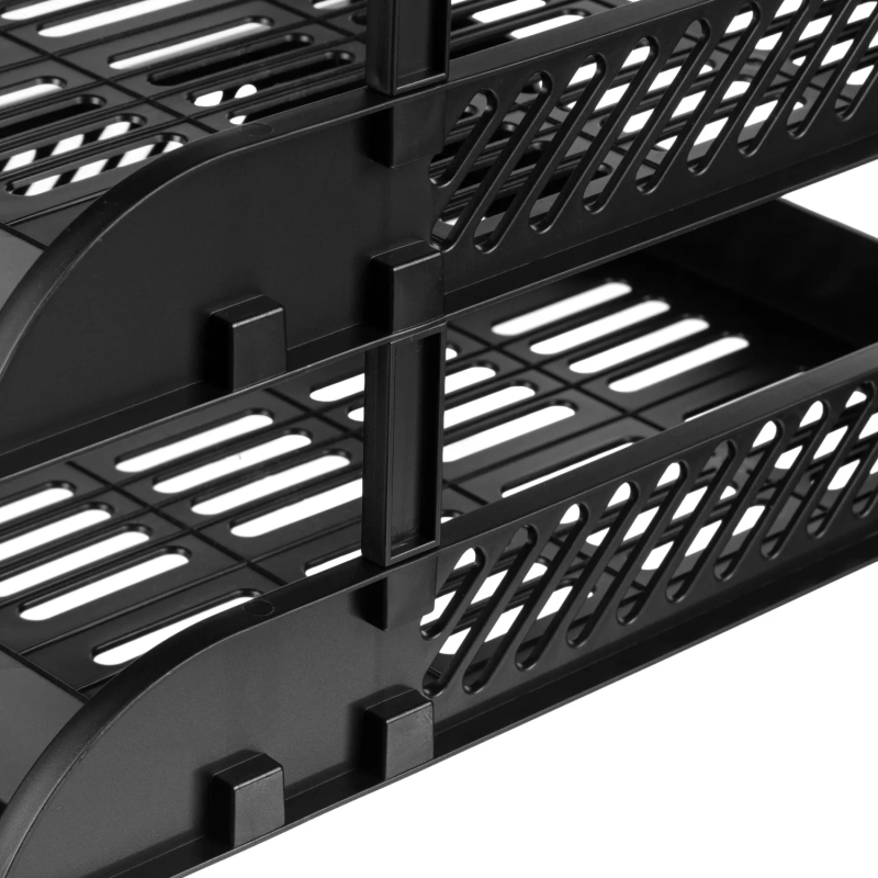 Лоток горизонтальный для бумаг Deli E9213,сбор,черн,325x241x255мм,3шт/наб