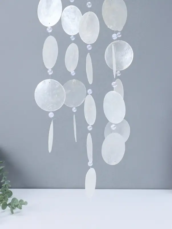 Музыка ветра "Нимб с бусинками" перламутр 26 кружков d=4,8 см 12,5х42,5 см