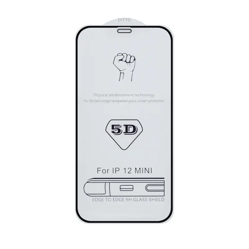 Защитное стекло для iPhone 12 Mini 5D 0.33 mm без упаковки (без возврата и обмена)