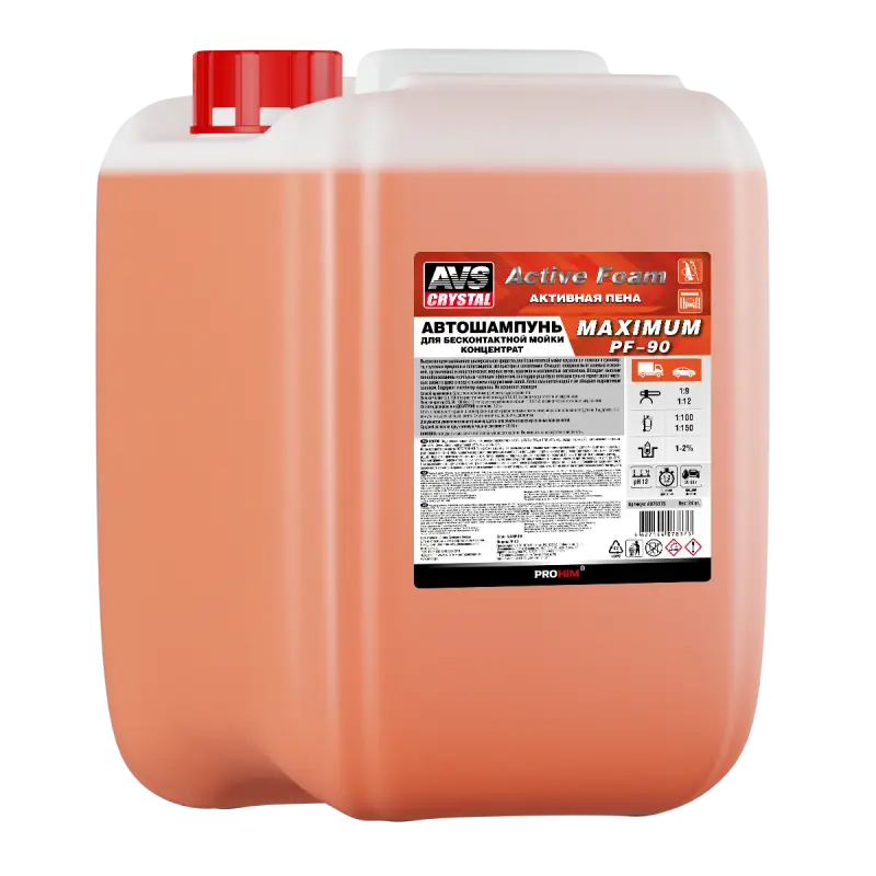 Автошампунь для б/к мойки AVS "Active Foam" 1: 9-12 PF-90 MAXIMUM 20 кг