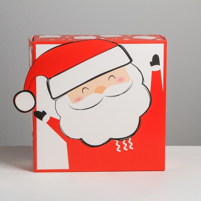 Коробка подарочная новогодняя складная «Дед Мороз», 25 х 25 х 10 см, Новый год Коробка подарочная новогодняя складная «Дед Мороз», 25 х 25 х 10 см, Новый год