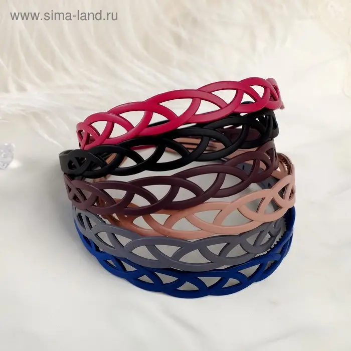 Ободок для волос «Матовый блик», пересечение, 2 см, МИКС Ободок для волос «Матовый блик», пересечение, 2 см, МИКС