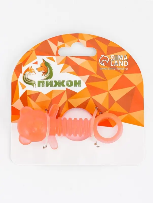 Жевательная игрушка для собак &laquo;Медвежонок&raquo;, 9&times;4.5 см, светящаяся в темноте