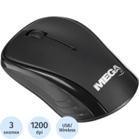 Мышь компьютерная ProMega jet WM007 USB WLS RT/2 ААА/dpi 1200/3 кн/черный