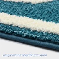 Коврик для ванной и туалета SAVANNA «Bath», 50×80 см, цвет голубой