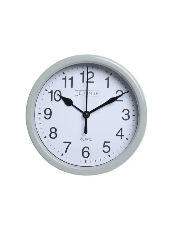 Часы настенные классические &laquo;Соломон&raquo;, бесшумные, плавный ход, d=15 см, серебристые, от батарейки 1&times;АА