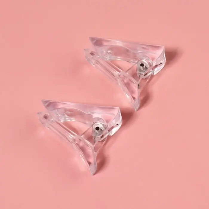 Зажимы для наращивания ногтей, 2 шт., прозрачные