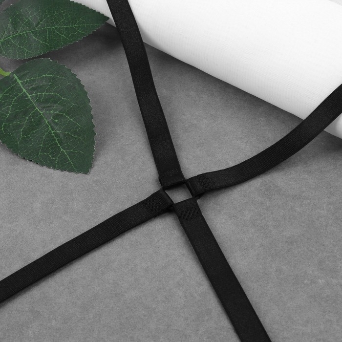 Бретели текстильные, крестообразные, 1 см, цвет чёрный Бретели текстильные, крестообразные, 1 см, цвет чёрный