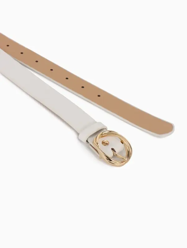 Ремень женский, 110&times;2.9 см, классическая пряжка металл, белый