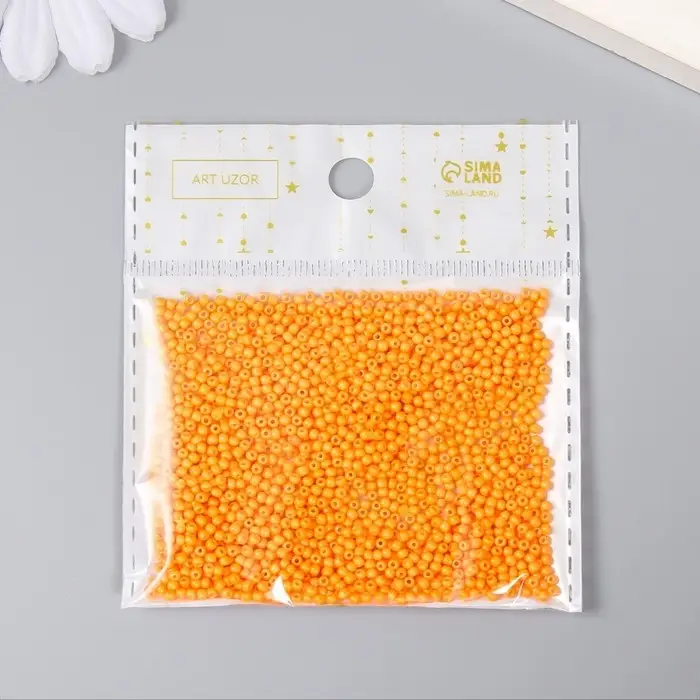 Бисер стекло 12/0  Бисер стекло 12/0 "Морковный" 15 гр