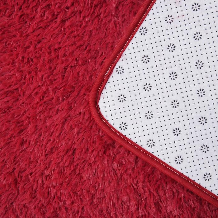 Коврик для ванной и туалета Доляна «Пушистик», 50×80 см, цвет бордовый