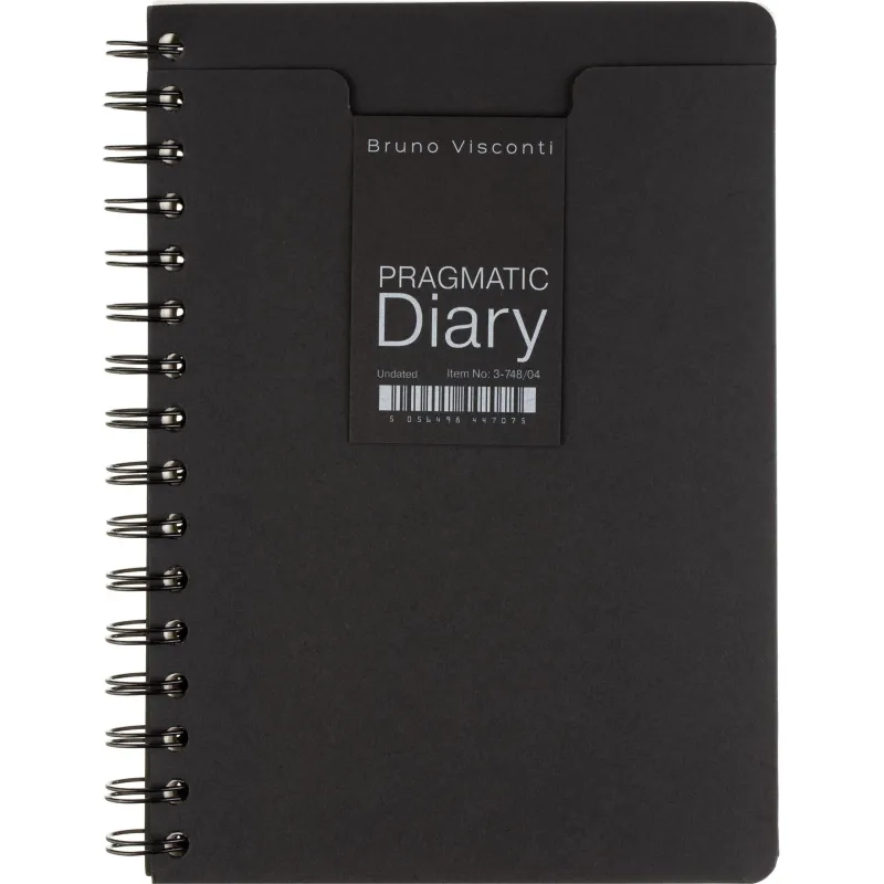 Ежедневник недатированный А5 PRAGMATIC на гребне, черный, 128л 3-748/04